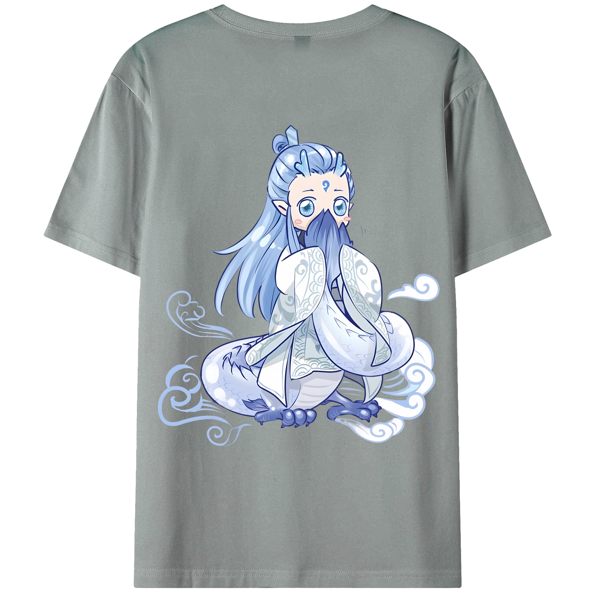 （画像用） Ne Zha 2 ナタ 魔童の大暴れ 綿100％ メンズ半袖Tシャツ（バックプリント） 通気性